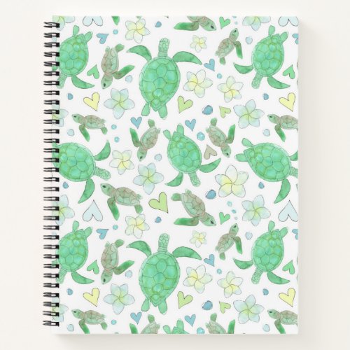 Notebook Sea Turtle Watercolor Illustration Journa