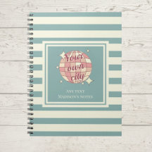 Notebook stripes customizable city name journal
