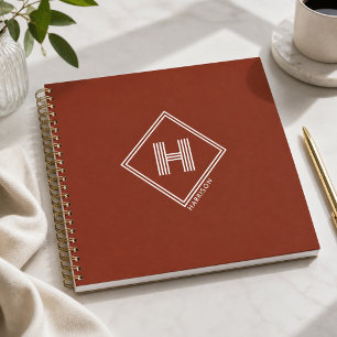 Notebook Stylish Geometric Initial Monogram