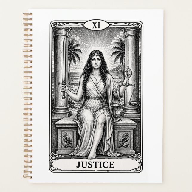 Notebook - Tarot Card Justice (Front)