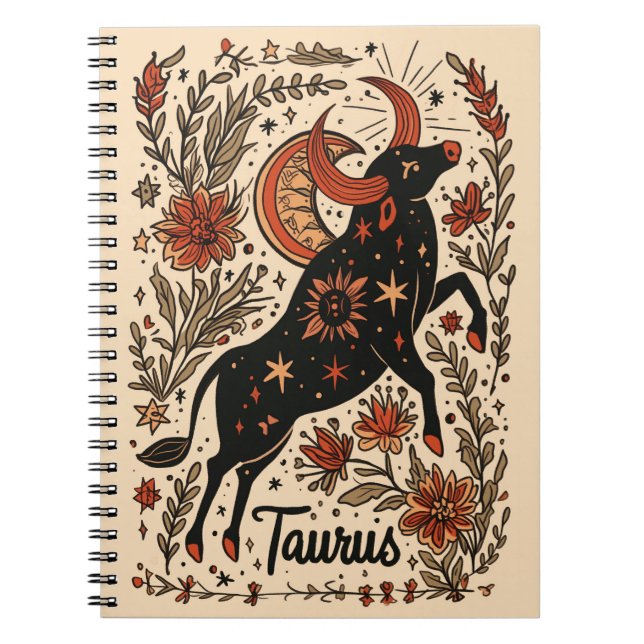 Notebook Taurus Celestial Zodiac Art (Front)