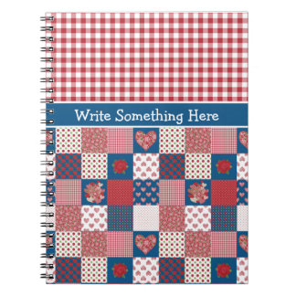Notebook to Personalize: Hearts, Roses, Gingham