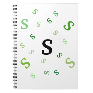 Notebook - Tumbled Green Letters