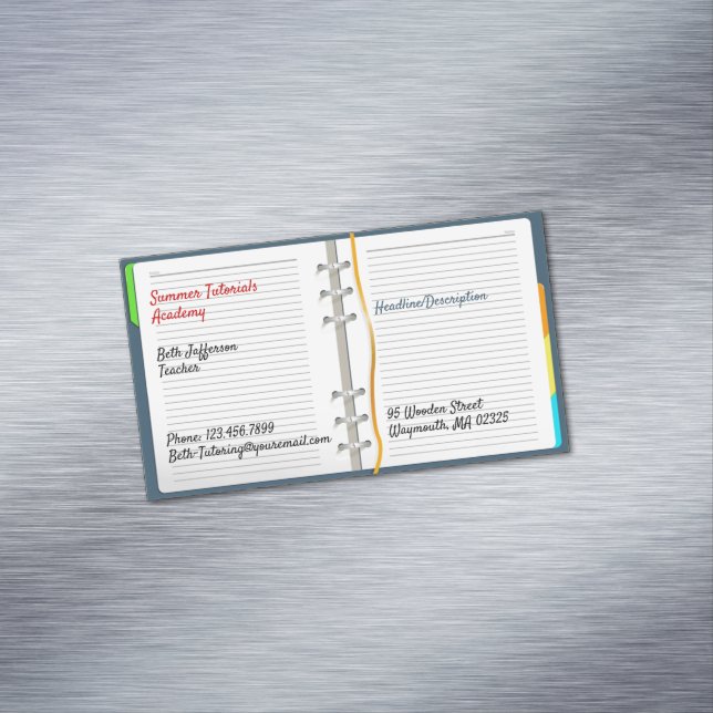 Notebook Tutoring Business Card Magnet (In Situ)