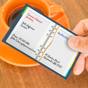 Notebook Tutoring Business Card Template