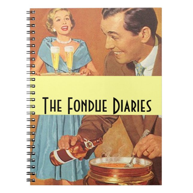 Notebook Vintage Fondue Diaries Party Couple Retro (Front)