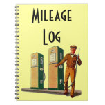 Notebook Vintage Gas Pumps Fuel Travel Mileage Log at Zazzle