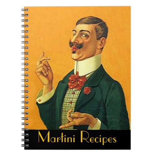 Notebook Vintage Martini Recipe Dapper Snapper Man