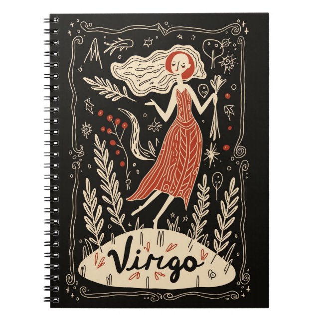 Notebook Virgo Celestial Zodiac Art (Front)