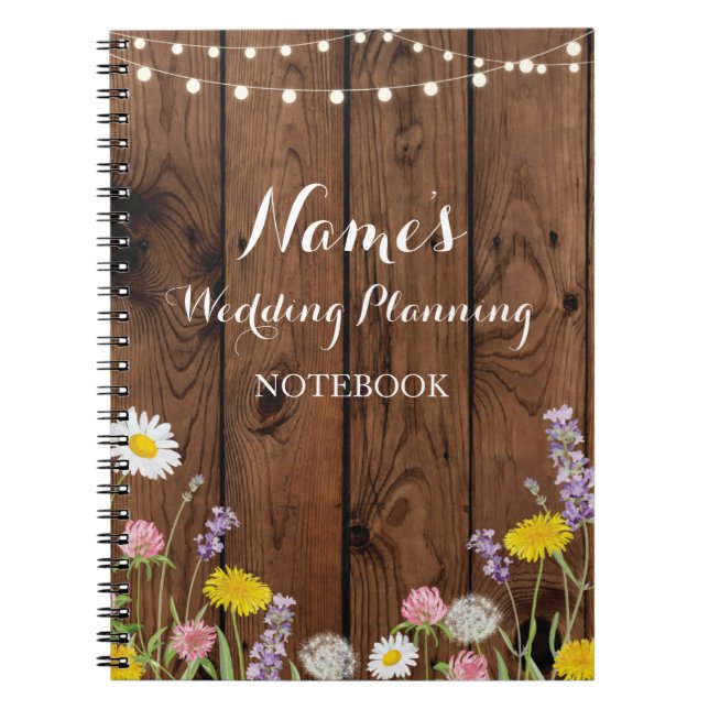 Notebook Wild Flowers Wedding Planning Ideas Notes (Front)