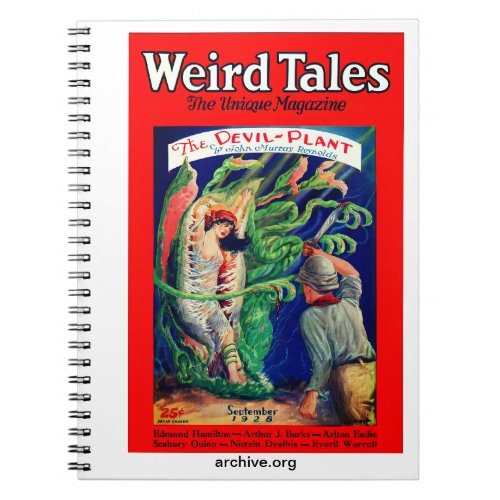 Notebook with 1928 Weird Tales Magazine Cover