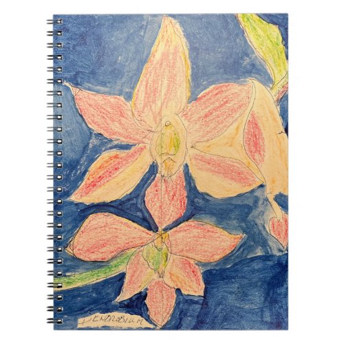 Notebook with abstract botanical design