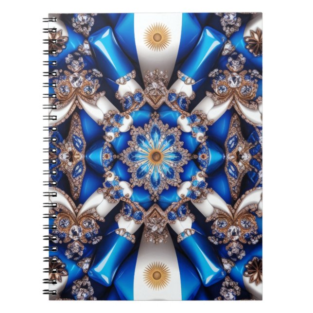 Notebook with Argentinian Colors Abstract Design (Front)