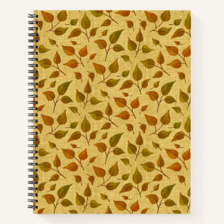 Notebook With Autumn Leaves