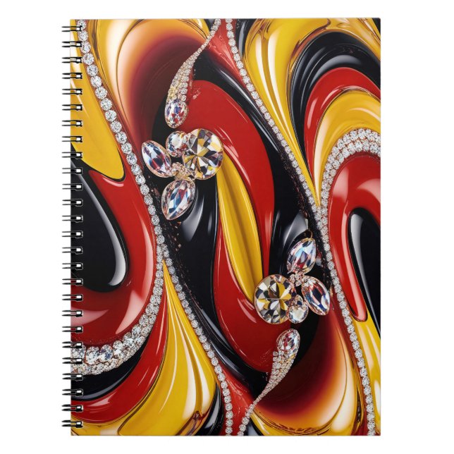 Notebook with Belgian Colors Abstract Design (Front)