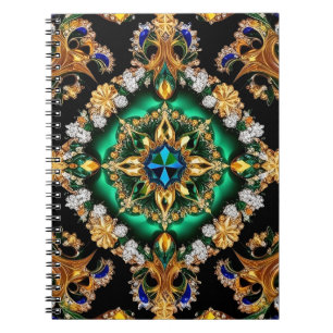 Notebook with Brazilian Colors Abstract Design