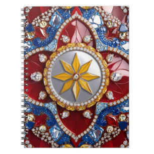 Notebook with Colombian Colors Abstract Design