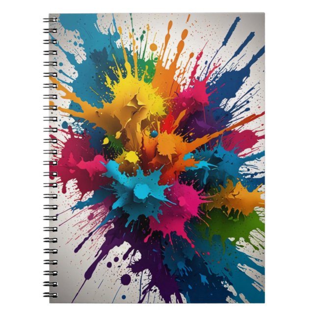 Notebook with Color Splash Design (Front)
