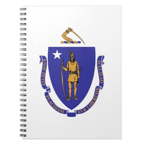 Notebook with Flag of Massachusetts State