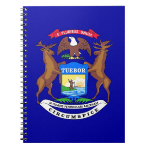 Notebook with Flag of Michigan State