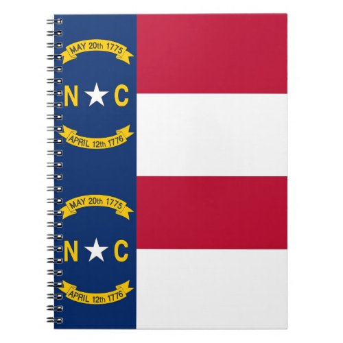Notebook with Flag of North Carolina State