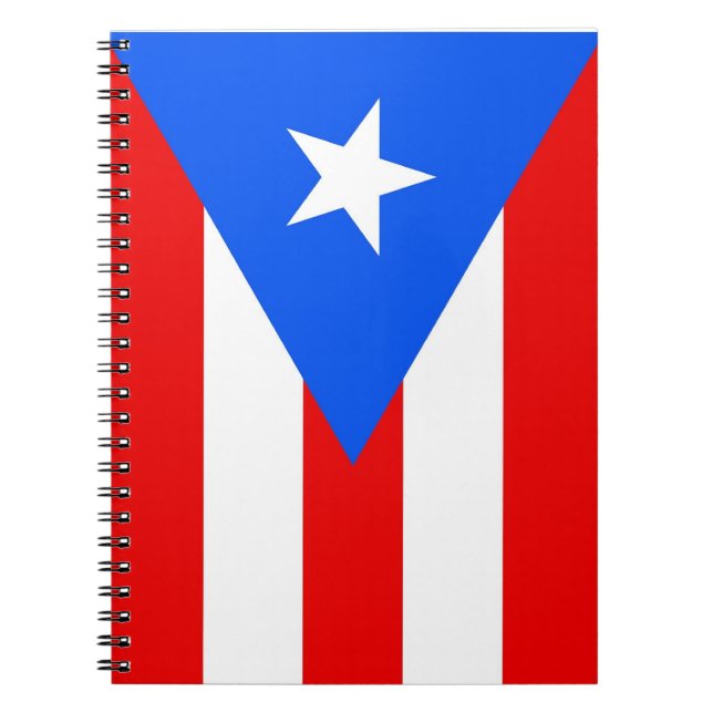 Notebook with Flag of Puerto Rico State (Front)