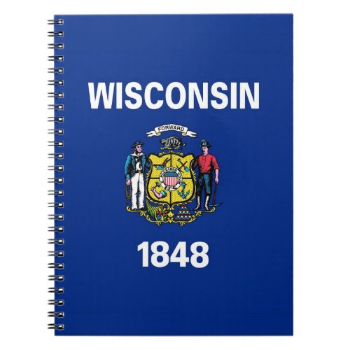 Notebook with Flag of Wisconsin State