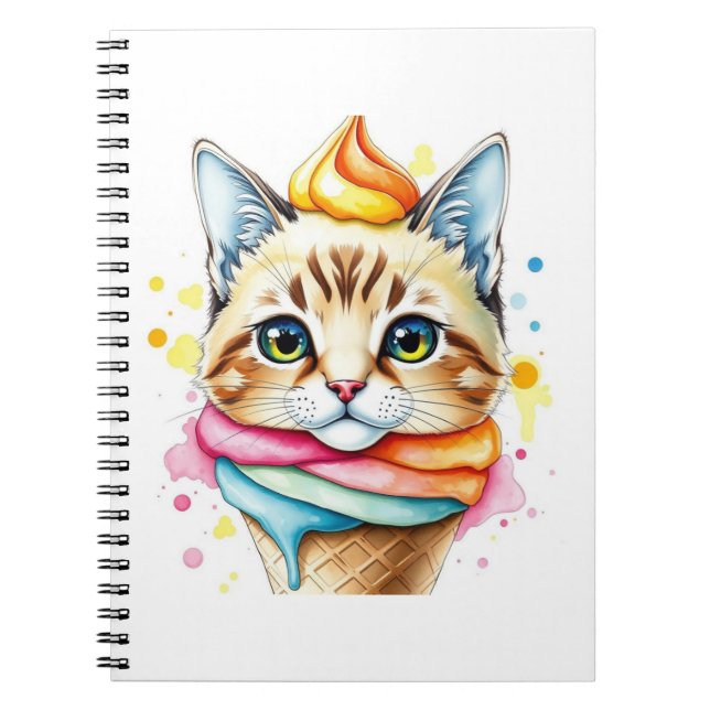 Notebook with ice-cream and cat (Front)