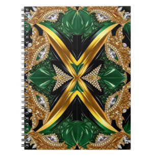 Notebook with Jamaican Colors Abstract Design