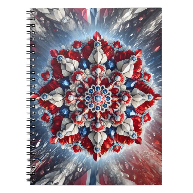 Notebook with Norwegian Colors Abstract Design (Front)