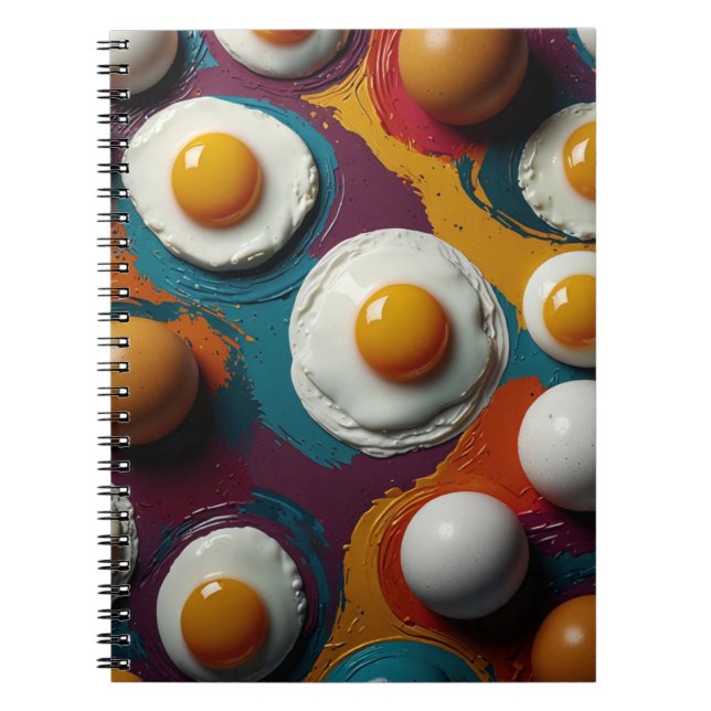 Notebook with Playful Egg Design – Colorful Art (Front)