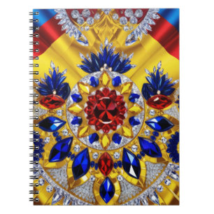 Notebook with Romanian Colors Abstract Design
