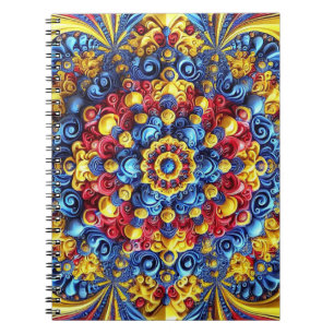 Notebook with Romanian Colors Abstract Design