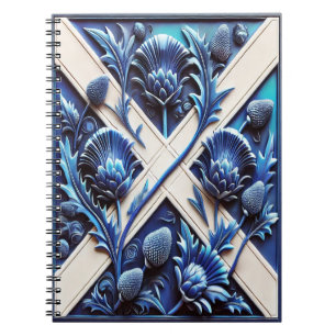 Notebook with Scottish Thistles Modern Design