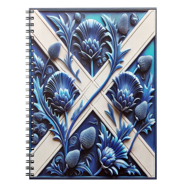 Notebook with Scottish Thistles Modern Design (Front)