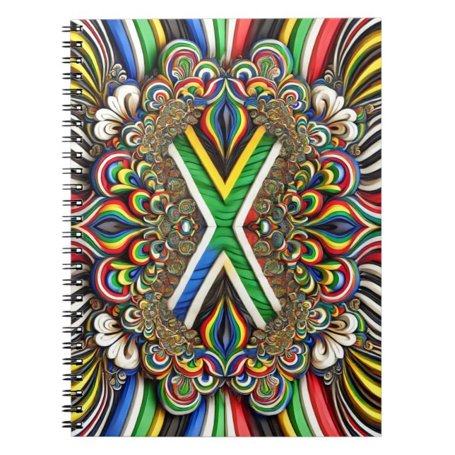 Notebook with South African Colors Abstract Design (Front)
