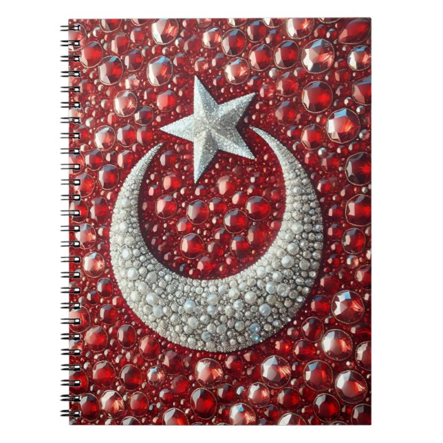 Notebook with Turkish Colors Abstract Design (Front)