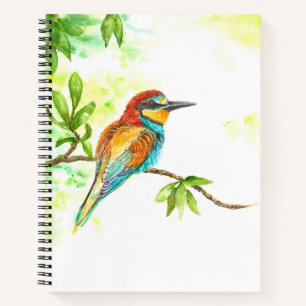 Notebook with Watercolor European Bee-eater