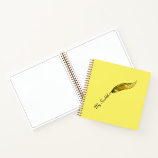 Notebook - Yellow Feather Pen