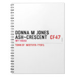 Donna M Jones Ash~Crescent   Notebooks