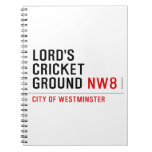 LORD'S CRICKET GROUND  Notebooks
