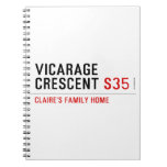 Vicarage Crescent  Notebooks