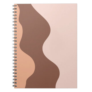 Notebooks, brown, monogram,watercolor,pretty,cream notebook