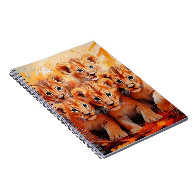Notebooks - Five Lion Cubs Artwork (Right Side)
