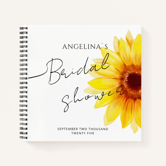 Notebooks for Bridal shower in a modern  design. (Front)