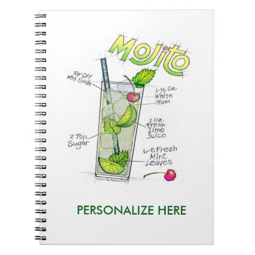 NOTEBOOKS _ MOJITO RECIPE COCKTAIL ART