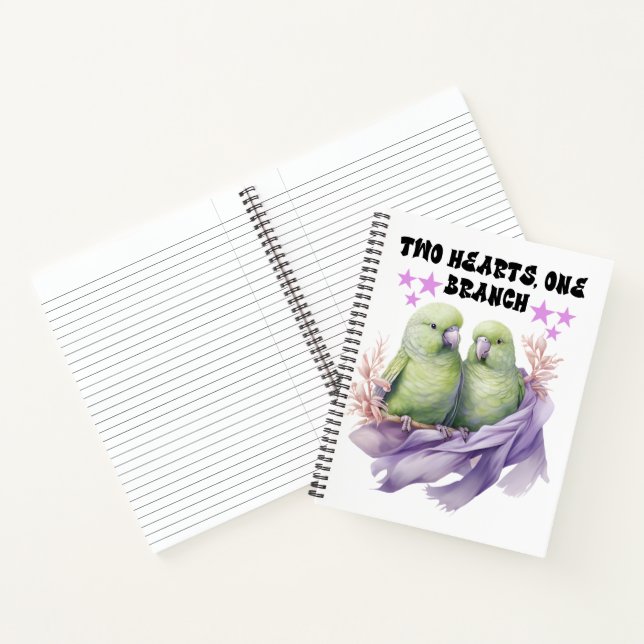 Notebooks & Writing Pads - Two Green Parrots (Inside)