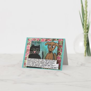 Notecard-cat/dog Card by badgirlart at Zazzle