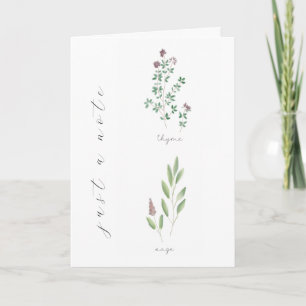 Notecard   Herbs   4x6   Blank   Thyme   Sage
