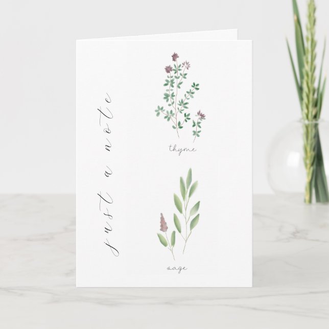 Notecard | Herbs | 4x6 | Blank | Thyme | Sage (Front)